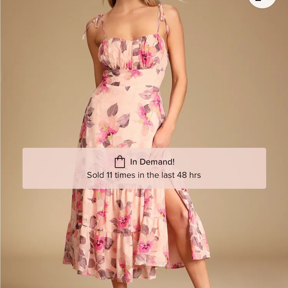 Lulu's Pink and Purple Slit Midi Sundress